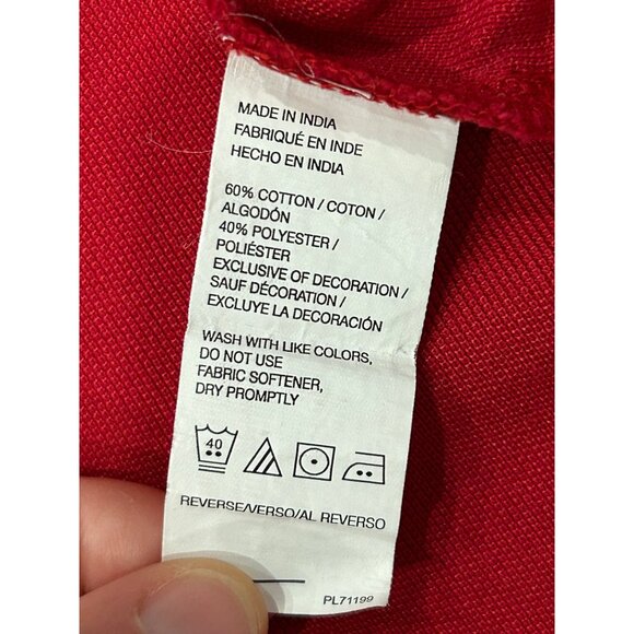 Izod Mens Advantage Performance Golf Polo Shirt Red XL - Picture 6 of 8